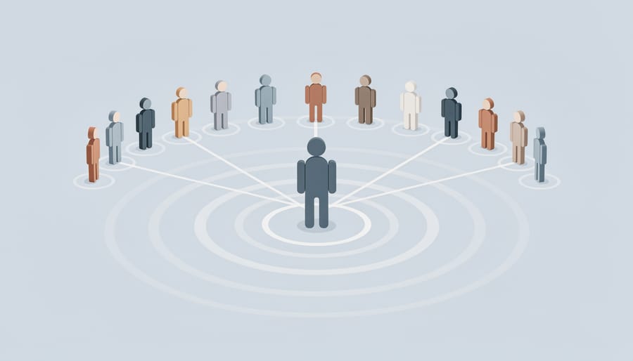 Overhead view of diverse people in circle holding hands showing interconnection